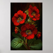 Rote Primrose Blume Art Print Poster (Vorne)