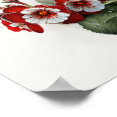 Rote Primrose Blume Art Print Poster (Ecke)