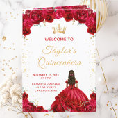 Rote Prinzessin Floral Quinceñera Programm