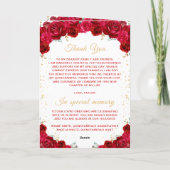Rote Prinzessin Floral Quinceñera Programm (Rückseite)