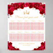 Rote Prinzessin Quinceañera 10 Tabelle Sitzplan Poster (Vorne)