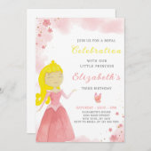 Rote Prinzessin zum Geburtstag Einladung (Vorne/Hinten)