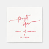 Rote Probe Abendessen am Abend vor der Hochzeit Serviette (Vorderseite)