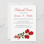 Rote Probe Abendessen Rose Blume Hochzeit Einladung (Vorderseite)
