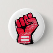 Rote Protestfaust Button (Vorderseite)