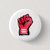 Rote Protestfaust Button (Vorderseite)