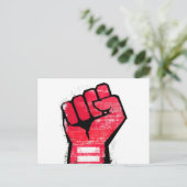 Rote Protestfaust Postkarte (Stehend Vorderseite)