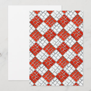 ROTE PRÜF-MOSAIK 5x7 Flachkarte / Vertikal Karte
