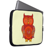 Rote psychedelische Eule Laptopschutzhülle (Vorne Rechts)