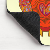 Rote psychedelische Eule Mousepad (Ecke)