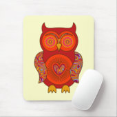 Rote psychedelische Eule Mousepad (Mit Mouse)
