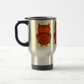 Rote psychedelische Eulen-Reise-Tasse Reisebecher (Links)