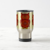 Rote psychedelische Eulen-Reise-Tasse Reisebecher (Mittel)