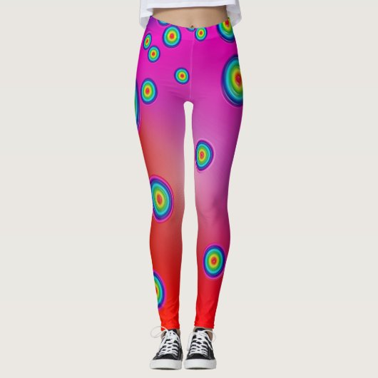 Rote psychedelische Leggings (Vorderseite)