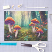 Rote psychedelische Pilze im Wald Seidenpapier (Handwerk)