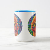 Rote Pudel-Kunst Zweifarbige Tasse (Mittel)