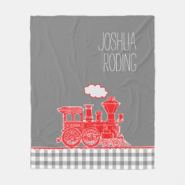 Rote Puffdampf-Zug-Peitsche Grafik Fleecedecke