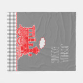 Rote Puffdampf-Zug-Peitsche Grafik Fleecedecke (Vorderseite (Horizontal))