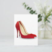 Rote Pumps Postkarte (Stehend Vorderseite)