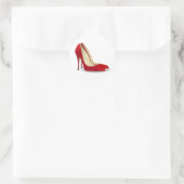 Rote Pumps Runder Aufkleber (Tasche)