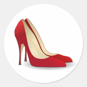 Rote Pumps Runder Aufkleber