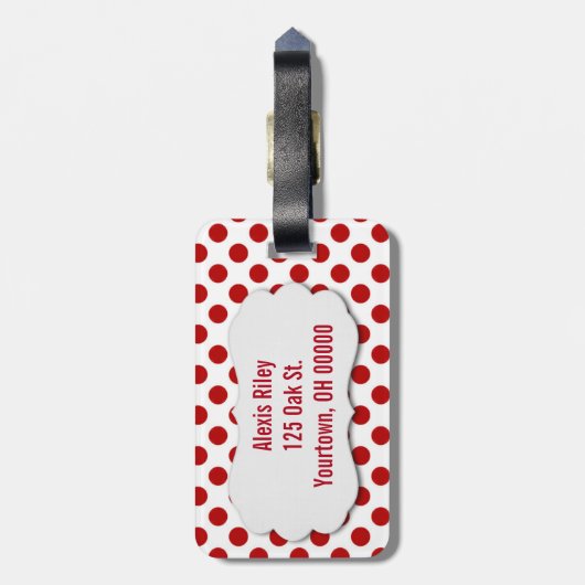 rote pünktchen gepäckanhänger (Rückseite vertikal)