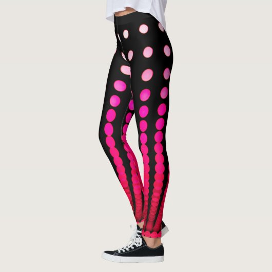 Rote Punkte auf schwarz, Leggings (Links)