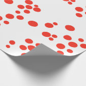 Rote Punkte auf Weiß Geschenkpapier (Ecke)