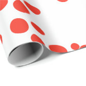 Rote Punkte auf Weiß Geschenkpapier (Rolleneckpunkt)