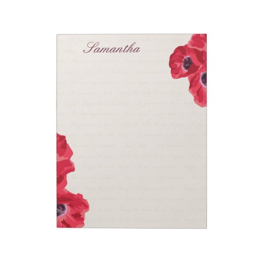 Rote Punkte im Hintergrund Personalisiert Notizblock (Rotiert)