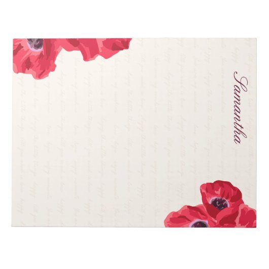 Rote Punkte im Hintergrund Personalisiert Notizblock (Vorderseite)