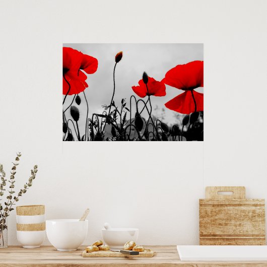 Rote Punkte in der Feldposter-Printwerbung Poster (Küche)