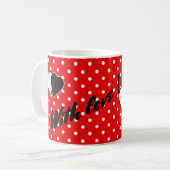 Rote Punkte Kaffeetasse (Vorderseite Links)