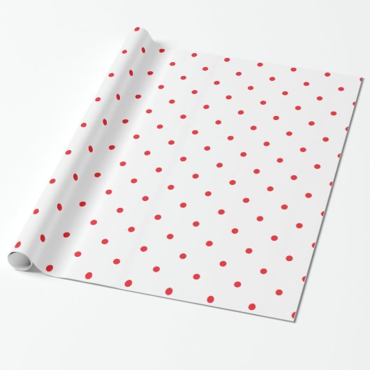 Rote Punkte klein Geschenkpapier (Ungerollt)