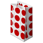 Rote Punkte Kleine Geschenktüte (Vorderseite Schrägansicht)