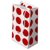 Rote Punkte Kleine Geschenktüte (Rückseite Schrägansicht)