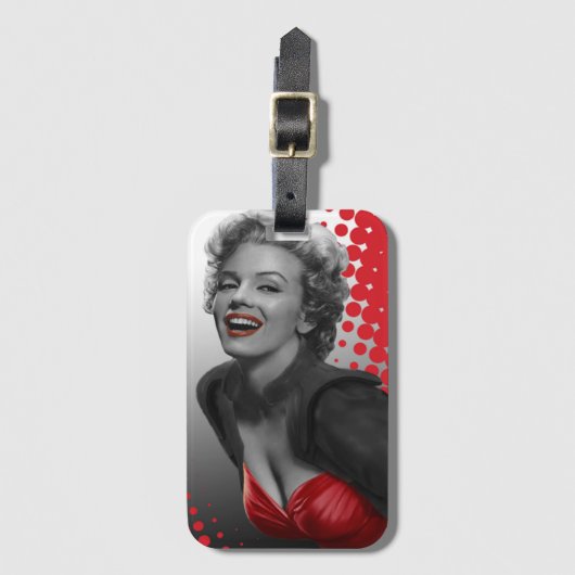 Rote Punkte Marilyn Gepäckanhänger (Vorderseite Vertikal)