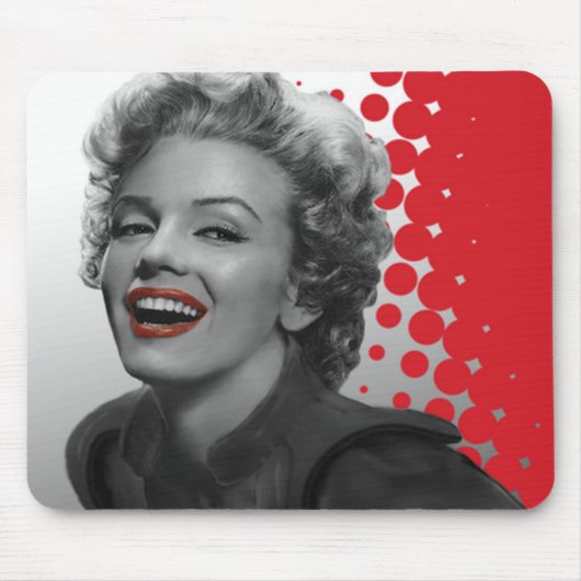 Rote Punkte Marilyn Mousepad (Vorne)