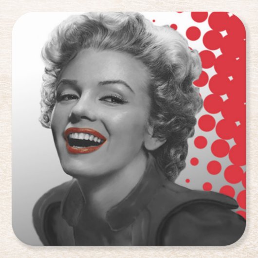 Rote Punkte Marilyn Rechteckiger Pappuntersetzer (Vorderseite)