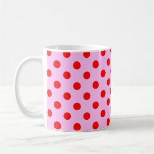 Rote Punkte-Muster auf rosa Hintergrund Kaffeetasse