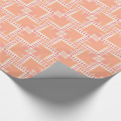 Rote Punkte + Peach squares GIF-Papier Geschenkpapier (Ecke)