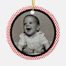 Rote Punkte Schwarzer Foto Rahmen Keramikornament