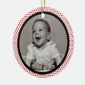 Rote Punkte Schwarzer Foto Rahmen Keramikornament (Links)