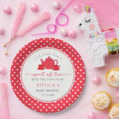Rote Punkte-Tee mit der werdenden Mutter Baby-Part Pappteller (Party)