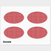 Rote Punkte und Kreise Ovaler Aufkleber (Blatt)