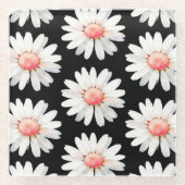 Rote Punktedaisy Glasuntersetzer (Vorderseite)