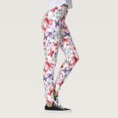 Rote Purpur Schmetterlinge Leggings (Rechts)