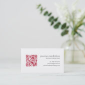 Rote QR CODE Visitenkarte (Stehend Vorderseite)