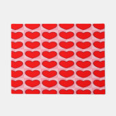 Rote Quadrate der Liebe Fußmatte (Vorderseite)