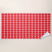 Rote Quadrate der Liebe Strandtuch (Vorderseite)